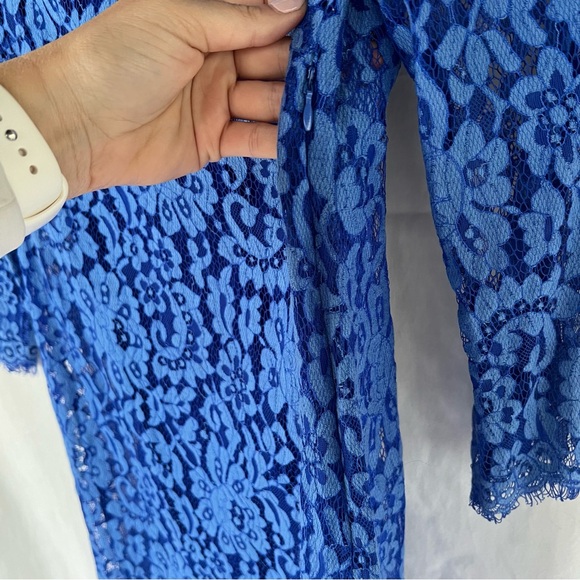 Anthropologie HD in Paris Overture Lace Dress Blue Shift Size Small - Picture 8 of 10